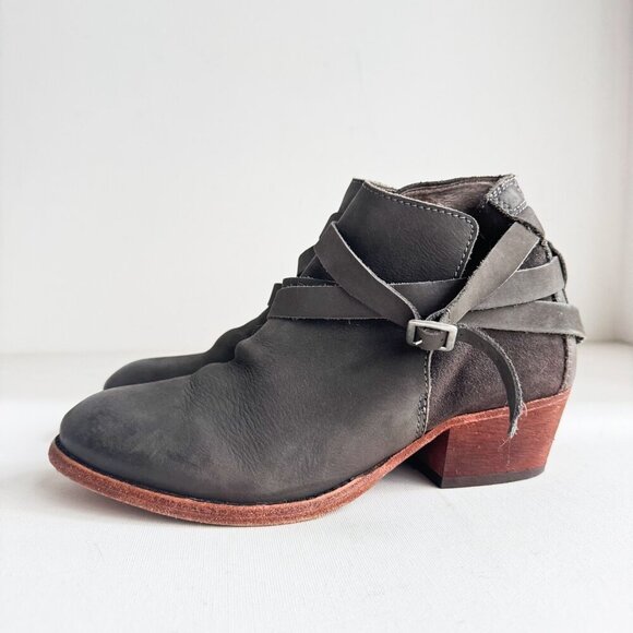 H Hudson London Grey Classic Leather Booties 40 - Picture 4 of 11